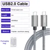 Cable de Carga Rápida USB 2.0 Tipo C a C PD 60W 480Mbps 6A