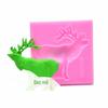 Natal Elk Sika Deer Fawn Flip Açúcar Silicone Molde Bolo Chocolate Seco Ritmo Molde de Modelagem
