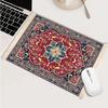 Venda Quente Transfronteiriça tamanho pequeno Tecido Pelúcia Mouse Pad Tapete Persa Vintage Porta-copos com Franja Antiderrapante Criativo Tapete de Mesa Antiderrapante