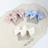 Pinza para el cabello con lazo de seda de alta gama estilo coreano Peine para peinar flequillo dulce que reduce la edad Accesorios para el cabello para el viaje diario Suave