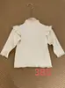 Blusa de manga longa com capuz listrada estilo INS para bebês e crianças pequenas, doce camisa base com botões para meninas