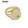 Wt-R603 Exportación Más Vendido Clásico Elegante Anillo Unisex Chapado en Oro de 18 Quilates con Joyería de Piedra Ópalo y Obsidiana