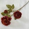 Flor de Seda Peônia Simulada de 3 Cabeças Estilo Europeu Casamento Decoração de Casa Flor Artificial Arranjo Arco de Casamento Flor Peônia Simulada