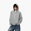 Sudadera con capucha estilo retro americano con estampado de estrellas, raglán, unisex, nueva colección otoño/invierno, corte holgado, chaqueta corta de estilo relajado