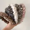 Faixa de Cabelo Plush Dentada Ondulada para Mulheres com Topo Alto da Cabeça, Faixa de Cabelo Peluda para Lavar o Rosto Outono e Inverno, Faixa de Cabelo de Alta Qualidade para Mulheres Usarem Diariamente