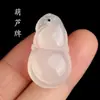 Pingente Budista Guanyin de Ágata Natural Pingente Guanyin Ruyi de Calcedônia Branco Gelo Joia de Jade Pingente Suprimento para Transmissão ao Vivo
