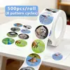 500 Pegatinas/Rollo Paquete de Expresiones de Animales Pegatinas Maestro de Animales Recompensa Sellado Hecho a Mano Pegatinas Pegatinas
