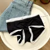 2695 Pantalones de Mascarilla Sin Costuras de Seda de Hielo Transpirables Ligeros Sensación de No Llevar Nada Ropa Interior Algodón Puro en la Entrepierna Cintura Media-Alta Tallas Grandes Bragas para Mujer