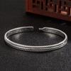 2021 Venta Caliente Vintage Apertura Moda Plata Tailandesa Pluma Negra Hojas Flor Pulsera Pulsera Pulsera Pulsera Venta al por Mayor