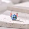 Panjia Nuevo Dibujo Animado Estéreo Stitchai Azul Colgante de Perlas con Goteo de Aceite DIY Accesorios para Pulsera Collar DIY Venta al por Mayor