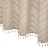 Cortina de ducha de alta venta transfronteriza en Amazon, tela de poliéster, estilo bohemio con cortes, impermeable, engrosada, color sólido con borlas