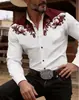 2026 Nueva Camisa para Hombre Estampado Barroco Corte Entallado Color de Contraste Manga Larga Camisa Casual Transfronteriza Ropa Europea para Hombre