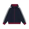 Chamarra sudadera con capucha de peso pesado en bloques de color a rayas para hombre, cárdigan deportivo nuevo de otoño, chaqueta holgada casual con cremallera