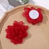 Fofo Estilo Princesa Organza Borda Queimada Flor de Gaze DIY Grampo de Cabelo Trançado à Mão Acessórios de Cabelo Material para Brincos Atacado