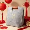 Año de la Oveja Bolsa de Regalo de Seguro Corporativo Bolso Tote de Fieltro Centro Comercial Ropa de Compras Bolso Tote de Fieltro de Gran Capacidad Personalización