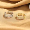Anel aberto curvo de camada dupla transfronteiriça Ins Style Niche Personality Light Luxury Meson Elegant High-grade Finger Ring