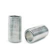 Tubo de Diente Hueco Sin Costura, Tornillos de Rosca Fina para Lámpara de Diente Fino, Tornillos de Rosca Fina para Iluminación, Zinc Blanco, Tubos de Rosca Completa, Tubos de Diente Plano