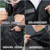 Conjunto de Impermeable y Pantalón de Lluvia al por Mayor Cuerpo Completo Anti-Tormenta Protección Laboral Motocicleta Reparto Montar Impermeable Dividido Reflectante