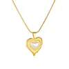 Estilo Moda Europeu e Americano Pérola Imitação Retro Coração Irregular Pingente Conjunto de Joias de Aço Inoxidável Banhado a Ouro