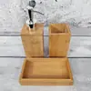Frasco de álcool em gel de bambu e madeira, pote dispensador de sabonete líquido e shampoo para banheiro de hotel e pousada, recipiente de loção para casa e restaurante