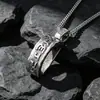 Collar con colgante de mantra de seis palabras, joyería de acero de titanio, para hombre, colgante religioso de mantra Daming de seis palabras SP538