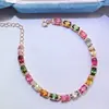 Pulseira de Turmalina Natural com Borla Transfronteiriça Acessórios Femininos Nicho Alto Padrão Joias de Prata 925 4*6 Joias de Luxo Venda Direta da Fábrica