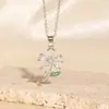 Colar Flor de Girassol Estilo Coreano Luxo Leve Banhado a Cobre Ouro 18K Diamante Estilo Ins Design Personalizado Corrente de Clavícula Joia para Mulheres