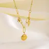 Juego de joyería transfronteriza de acero inoxidable con concha de estrella de mar para mujer, moda europea y americana, INS, acero de titanio chapado en oro de 18k, joyería que no se desvanece