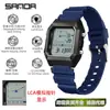 Reloj de Pulsera Sanda Unisex con Doble Hora, Calendario, Resistente al Agua, Despertador, Reloj Electrónico para Estudiantes, Montañismo y Deportes al Aire Libre