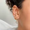 Aretes Originales de Acero de Titanio Jieding, Lujosos y Sofisticados, Clips para Orejas con Colgante de Zircón en Forma de Corazón y Gota de Agua, Aretes de Acero Inoxidable para Ventas Transfronterizas