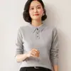 Nuevo Suéter de Punto Grueso Versátil para Mujer 2026 Otoño e Invierno, Cuello Polo, Cachemir de Doble Capa, Camisa Base