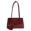 Bolsa Tote de Ombro Único para o Trabalho Grande Capacidade Bolsa de Axila Fashion 2024 Bolsa Vermelha Portátil Feminina Novo Estilo Texturizada Nicho