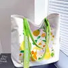 Nova Moda Desenho Animado Bolsa de Lona Grossa Bolsa de Ombro Bolsa de Estudante Bolsa de Armazenamento para Viagem de Primavera Bolsa de Lona Ins