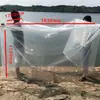 Tres grupos en stock Bolsa cuadrada de PE bolsa de plástico transparente engrosada a prueba de humedad a prueba de polvo bolsa tridimensional de fondo cuadrado extragrande