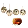 Colgante de madera para Halloween, ideal para hacer tú mismo, para fiestas, festivales y bares, con forma de calabaza fantasma.
