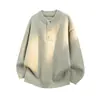 Nuevo Suéter Casual Vintage para Hombre Otoño/Invierno 2026, Tejido Relajado y Holgado, Suéter con Cuello Henley para Adolescentes
