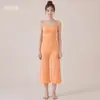 Conjunto de Yoga Chuandun con Correa Ajustable para Mujer, Espalda Bonita, Secado Rápido, para Correr, Fitness, Conjunto de Pantalones Cropped de Pierna Ancha de Cintura Alta para Mujer