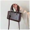 Comercio Exterior Estilo Coreano Bolso Tote Pequeño Tejido para Mujer Nuevo Estilo 2026 Textura Tejida Hombro Único Viaje al Trabajo Cruzado Bolso Cuadrado Pequeño