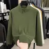 Camiseta Masculina de Manga Longa para Outono e Inverno, Lã Térmica, Gola Alta Pequena, Botão de Pressão, Gola Alta, Camada Base Casual, Fashion, Cor Sólida, Top Térmico para Usar por Baixo