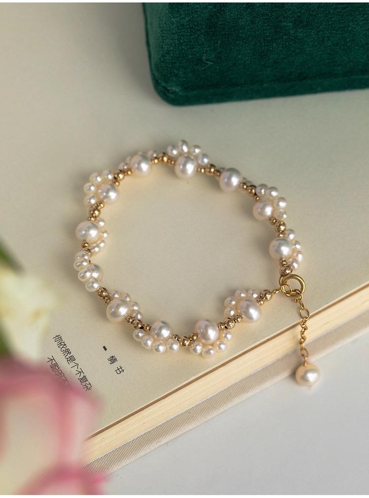 手工编织猫爪天然淡水珍珠手链女轻奢小众高级感甜美网