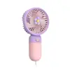 Novo Ventilador de Mão Mini Flor de Verão Desenho Animado Mini Portátil de Mão Ventilador Elétrico de Alta Eficiência com Sensor de Gelo Atacado
