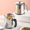 Aço Inoxidável 304 Pote Filtro de Óleo Doméstico Copo de Armazenamento de Óleo Malha de Filtro Filtro de Borra Pote de Óleo Utensílios de Cozinha Copo Filtro de Óleo Personalização