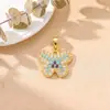 Colar e pulseira com pingente de coração floral transfronteiriço europeu e americano, cobre microincrustado com zircônia e acessórios para mulheres, acessórios de cobre banhados a ouro 18K para mulheres