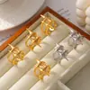 Anillo de Estrella Cruzada Europeo y Americano Transfronterizo, Estilo Frío Personalizado de Acero de Titanio Chapado en Oro Real de 18 Quilates, Anillo de Dedo Índice Moderno para Hombres y Mujeres