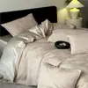 Conjunto de Roupa de Cama Jacquard de Algodão 100% de Luxo Leve de Alta Qualidade com Quatro Peças Quarto Principal Lençóis de Algodão Puro Capa de Edredom Roupa de Cama para Todas as Estações