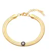 Moderna Cadena de Hoja de Lujo Ligero Cadena de Serpiente Pulsera de Diamante Único Acero Inoxidable de Alta Gama Chapado en Oro Geométrico Zirconia Joyería Aristocrática