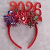 Diadema de Año Nuevo 2026 Transfronteriza para Disfraz de Hombres y Mujeres, Diadema Brillante de Seda de Lluvia, Sombrero de Fiesta para Disfraz