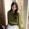 Cardigan Feminino 26 Outono/Inverno Novo Estilo Todo Lã Gola Lapela Tricô Trançado Bordado Solto Tricô Redutor de Idade Peça de Roupa Exterior Top