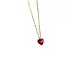 "Love Mole" Collar Coreano Ins de Corazón Rojo Elegante de Gama Alta Cadena para Clavícula de Moda Versátil~