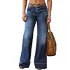 Jeans casual feminino Amazon eBay para primavera e outono, estilo europeu e americano, modelador, elegante, versátil, calça de perna larga, moderna